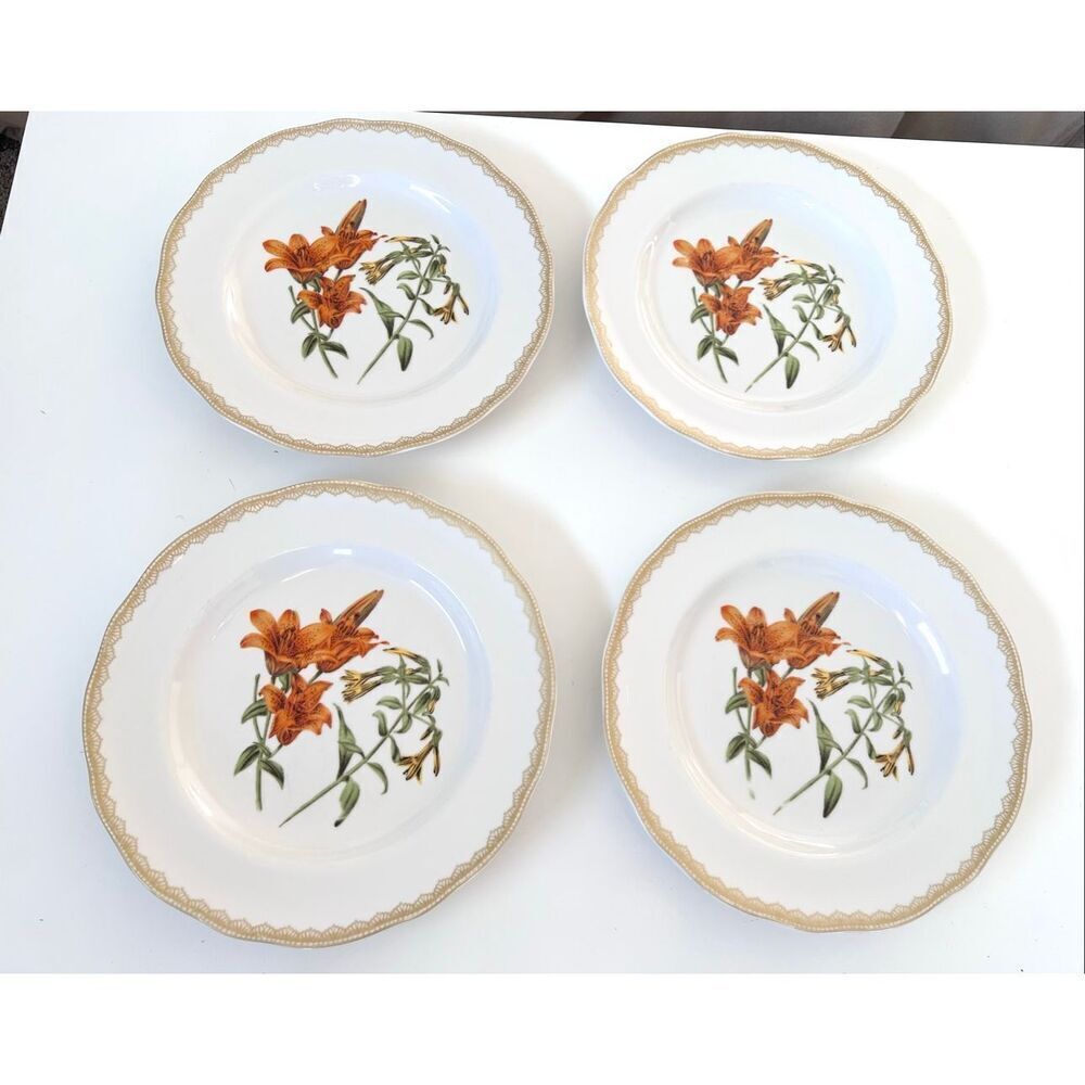 Set of 4 Biltmore For Your Home Crochet Flowers Plates Pattern Discontinued